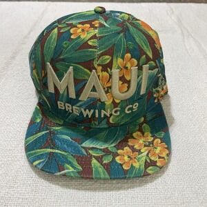 Maui Brewing Co Hawaiian Floral Hawaii  Embroidered Snapback Hat Cap NEW Hawaii